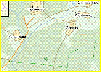 Карта Турбичево - Киндяково